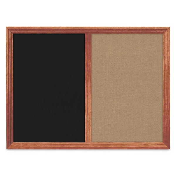 Enclosed Corkboard, 1 Door, 18"x24", 4" Fra, UV3421-BLACK-COBACC
